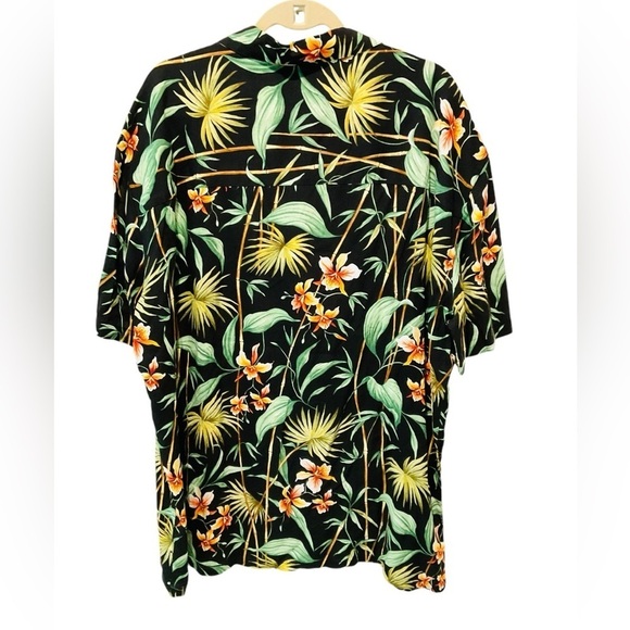 Vintage Island Shores Black Star Orchid Men’s Hawaiian Shirt Magnum PI Size XL🖤 - Picture 2 of 4